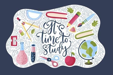 Vector school card. Back to school.のイラスト素材