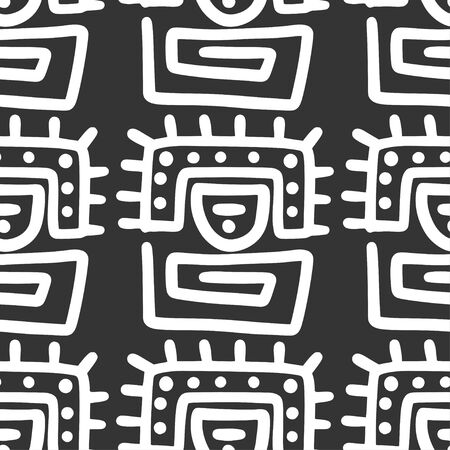 Seamless aztec vector pattern. Tribal traditional indian fabric design. Folk vintage illustration.のイラスト素材