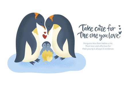 Happy Valentine Day Vector Textured Animal Card In A Flat Style