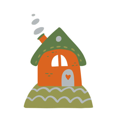 Cute cartoon house on a white background.のイラスト素材