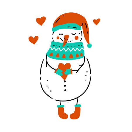 Snowman icon Christmas vector.のイラスト素材