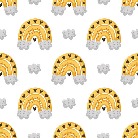 Bee raibow vector pattern.のイラスト素材
