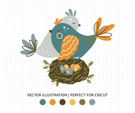 Cute romantic cartoon print.のイラスト素材