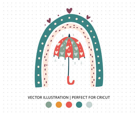 Cute romantic cartoon print.のイラスト素材