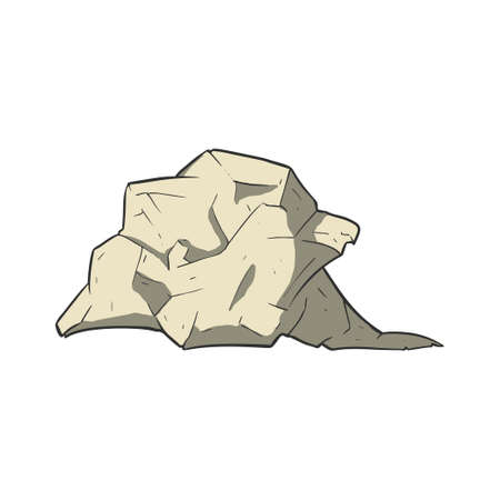 Stone nature rock isolated vector graphic element illustration. Cartoon sketch.のイラスト素材
