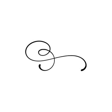 Decorative florish divider, vintage calligraphic element ornamental curl for menu, certificate diploma, wedding invitation card.のイラスト素材