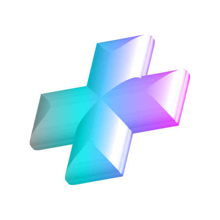 Realistic gradient geometric shape, modern vector element. 3d dynamic holographic trendy motion art.のイラスト素材