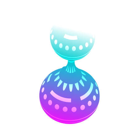 Realistic gradient geometric shape, modern vector element. 3d dynamic holographic trendy motion ellipse ball.のイラスト素材