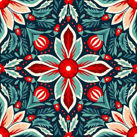 Seamless pattern with mandalas. Vector illustration in vintage style.のイラスト素材