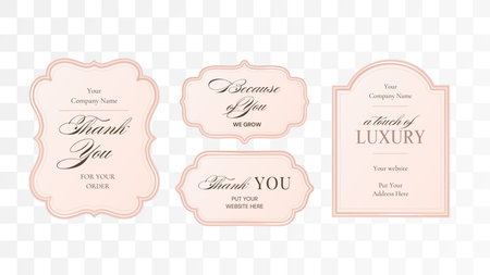3d Frame Elegant Luxury Metal Royal Border Shape Event Holiday Ornament Business Vintage Pastel Label Tag Set Traditional Invitation Emblem Card Collectionのイラスト素材