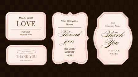 3d Frame Elegant Luxury Metal Royal Border Shape Event Holiday Ornament Business Vintage Pastel Label Tag Set Traditional Invitation Emblem Card Collectionのイラスト素材