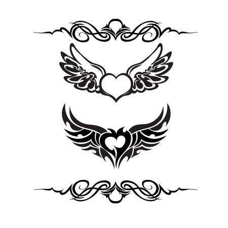 Tribal tattoo set vectorのイラスト素材