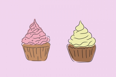 Two muffinsのイラスト素材