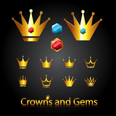 Crowns and gemsのイラスト素材