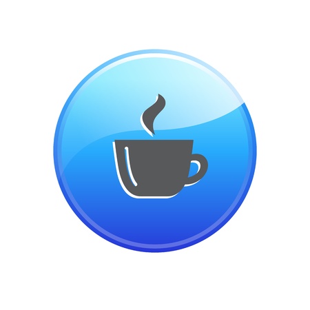 Glossy coffee break button with reflectionのイラスト素材