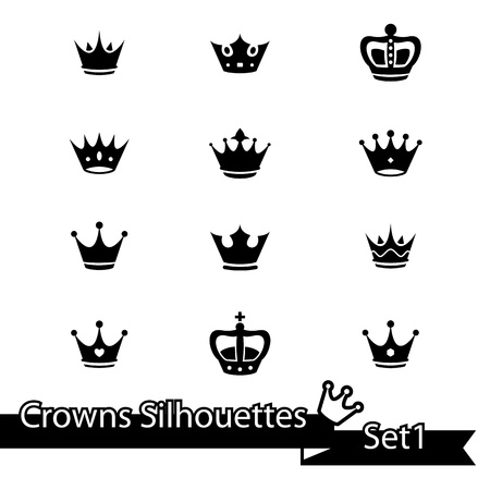 Crown collection - vector silhouetteのイラスト素材