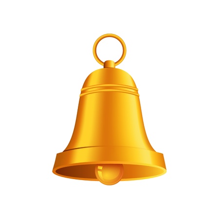 shiny golden Christmas bellのイラスト素材