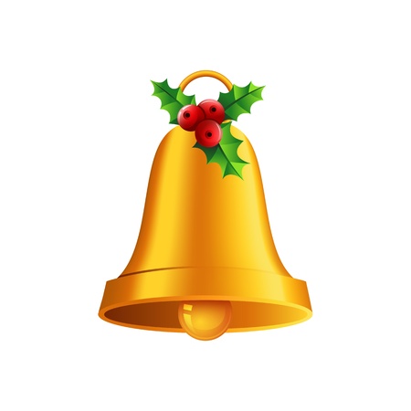 shiny golden Christmas bellのイラスト素材