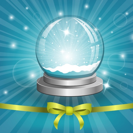 Christmas background with snow globe. Vectorのイラスト素材