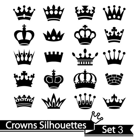Crown collection isolated on white background. Vector.のイラスト素材