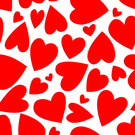 Valentine's Day Seamless Background of Red Hearts isolated on white background, Vectorのイラスト素材