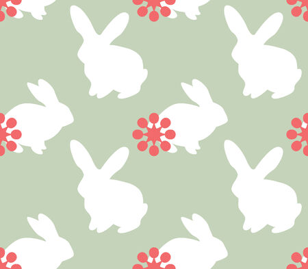 Cute seamless pattern with bunnies. Vectorのイラスト素材