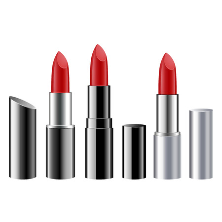 Lipsticks set isolated on white background  Vector のイラスト素材