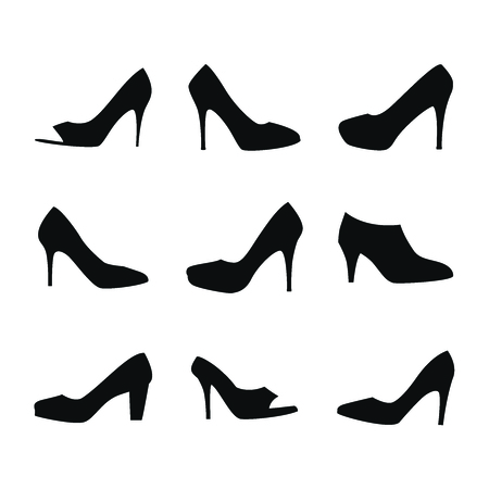 Shoes silhouettesのイラスト素材
