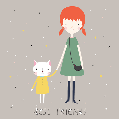 Best friends background or card.のイラスト素材