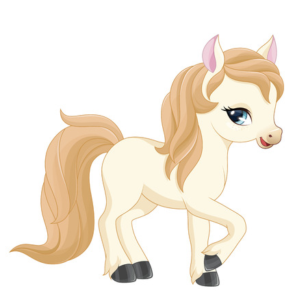 lllustration of a little pony (girl) on a white background. Vector.のイラスト素材