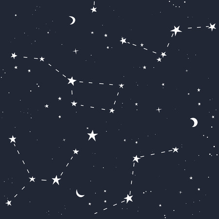 Space stars colored seamless pattern. Vector illustration.