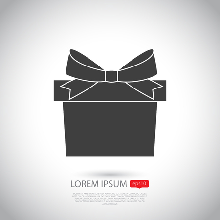 Gift  icon. Flat design. Vector illustration. Gift icon EPS10. Icon and text on different layers for easy use.のイラスト素材