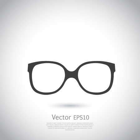 Sunglasses icon, vector illustration. Black silhouette on gray background.のイラスト素材