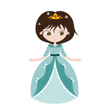 Illustration of beautiful princess on white background. Vector illustration.のイラスト素材