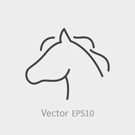 thin line horse head icon Vector illustration.のイラスト素材