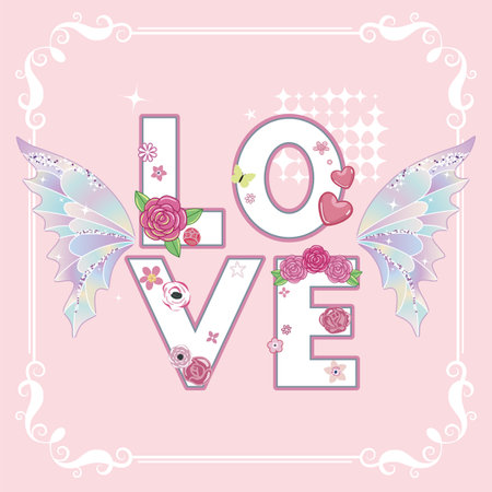 Sweet love design for t shirt.のイラスト素材