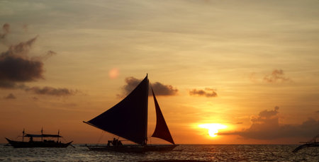 Sailboat in the seaの写真素材