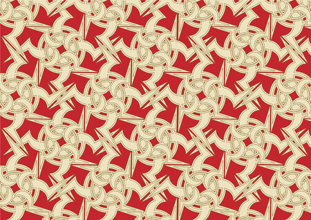 Vector illustration of celtic ornament abstract pattern on the red backgroundのイラスト素材