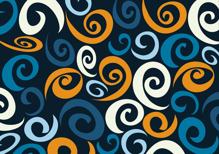Vector illustration of Retro pattern background in curly styleのイラスト素材
