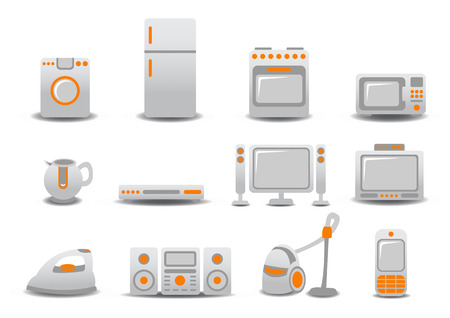 Vector illustration of Household Appliances icons. You can decorate your website, application or presentation with it.のイラスト素材