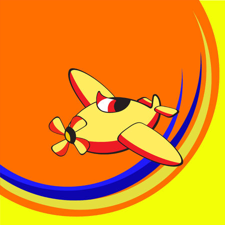 Vector illustration of  Transport Cartoon. Little funky  airplaneのイラスト素材