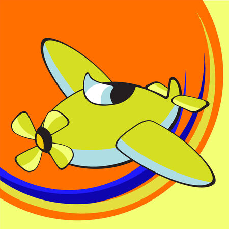 Vector illustration of Transport Cartoon. Little funky airplaneのイラスト素材