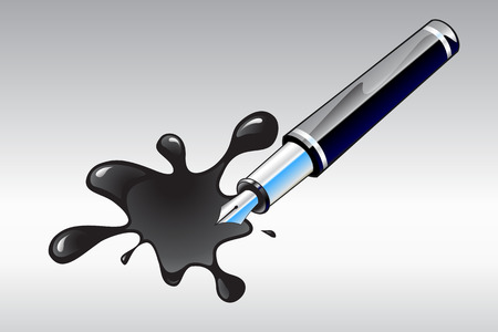 Vector Illustration of the beautiful, elegant pen and blot.のイラスト素材