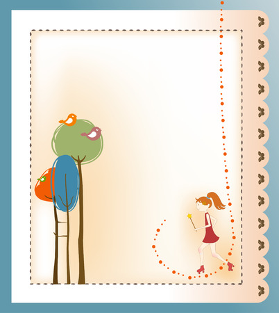 Vector Illustration of retro design greeting card with copy space for your textのイラスト素材