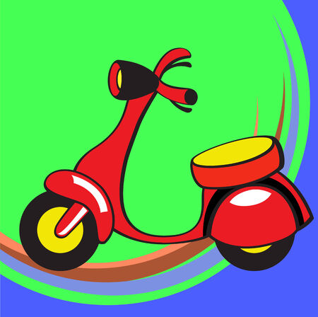 Vector illustration of Transport Cartoon. Little funny scooter.のイラスト素材