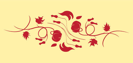Vector illustraition of retro abstract floral swirl backgroundのイラスト素材
