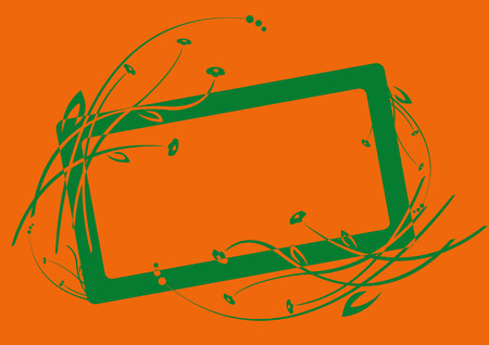 Vector illustraition of Abstract floral grunge borderのイラスト素材