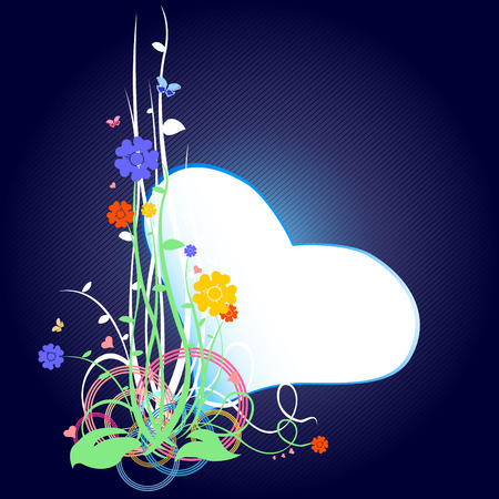 Vector illustraition of elegant floral elements with heart shape のイラスト素材