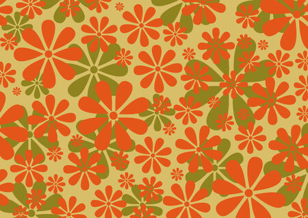 Vector illustraition of   Retro Daisy Pattern  backgroundのイラスト素材