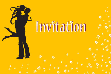 Vector illustration of funky invitation with cool young sexy coupleのイラスト素材